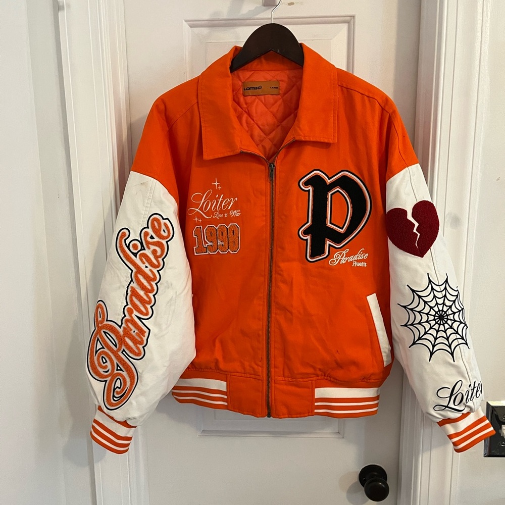 Loiter Paradise Awaits 1998 Orange White Jacket‎